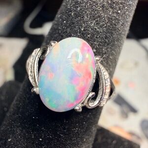 2.1 carat Ethiopian opal adjustable ring